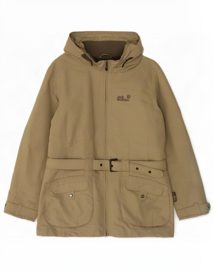 Damska kurtka użytkowa z kapturem Jack Wolfskin UK 14/16, duża, khaki, poliester