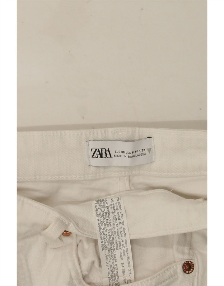 Dżinsy damskie Zara Crop Bootcut EU 38 Small W28 L26 Biała bawełna