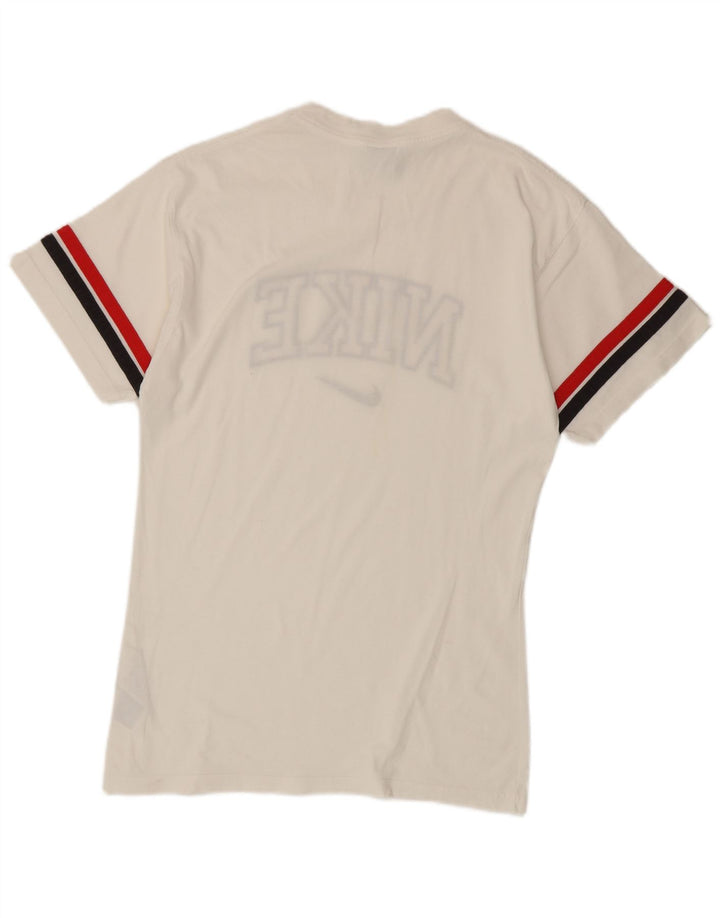 Męski T-shirt Nike z grafiką, mały, biały, bawełniany z blokami kolorów