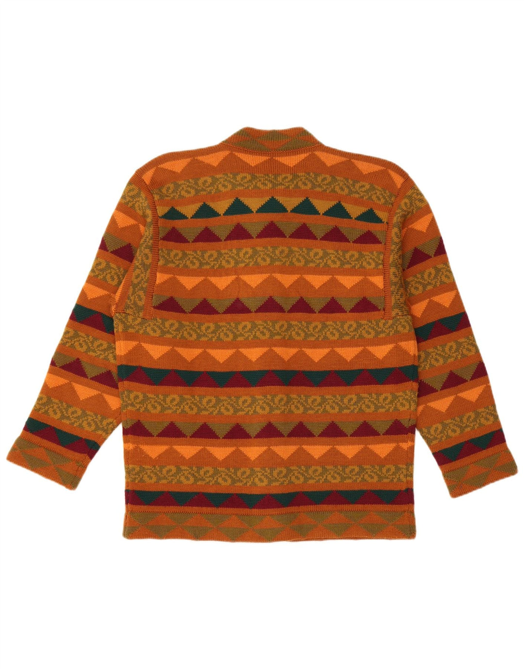 VINTAGE damski komplet dwuczęściowych spódnic z dzianiny UK 14 Medium W28 brązowy geometryczny