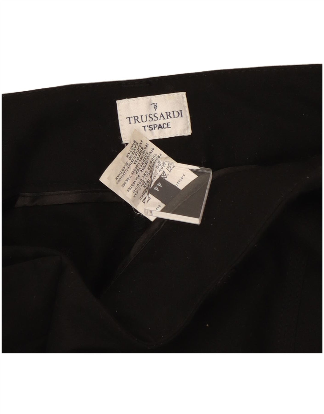 Damskie proste spodnie garniturowe Trussardi IT 44 Medium W30 L31 Czarne