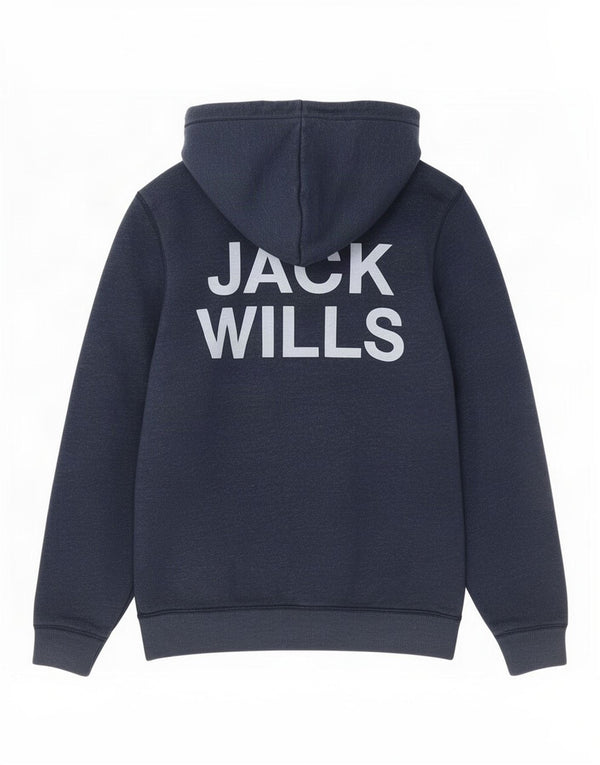 Męski sweter z kapturem i zamkiem błyskawicznym Jack Wills, średni granatowy, bawełniany