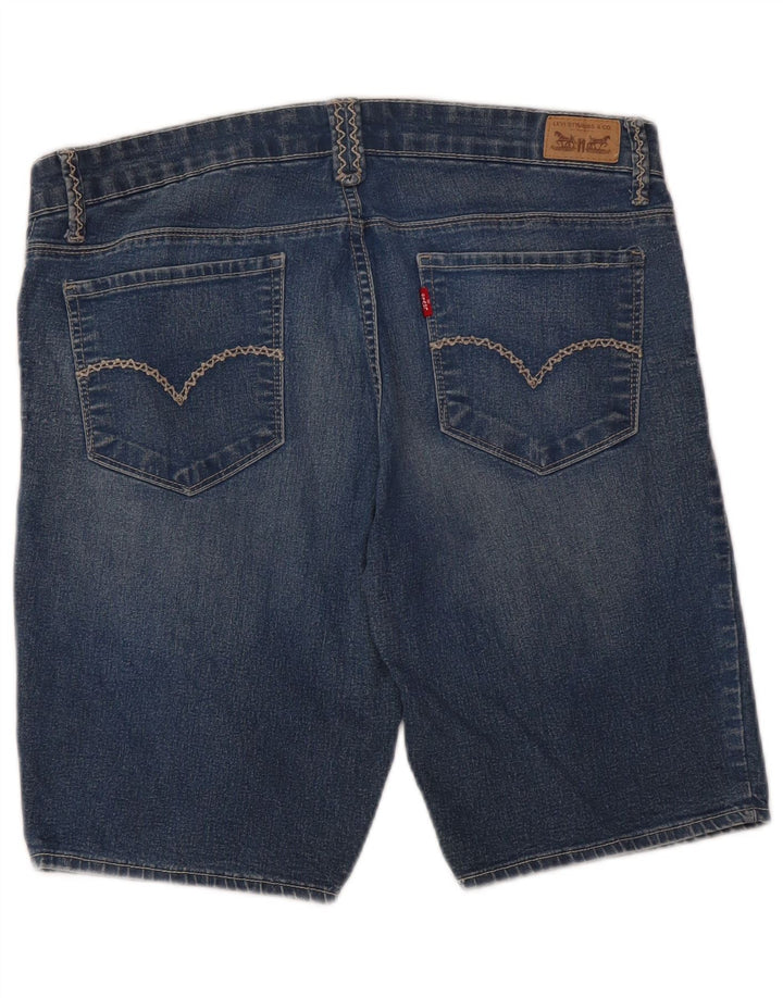 Damskie bermudy jeansowe LEVI'S w trudnej sytuacji US 13, duże, W32, niebieska bawełna