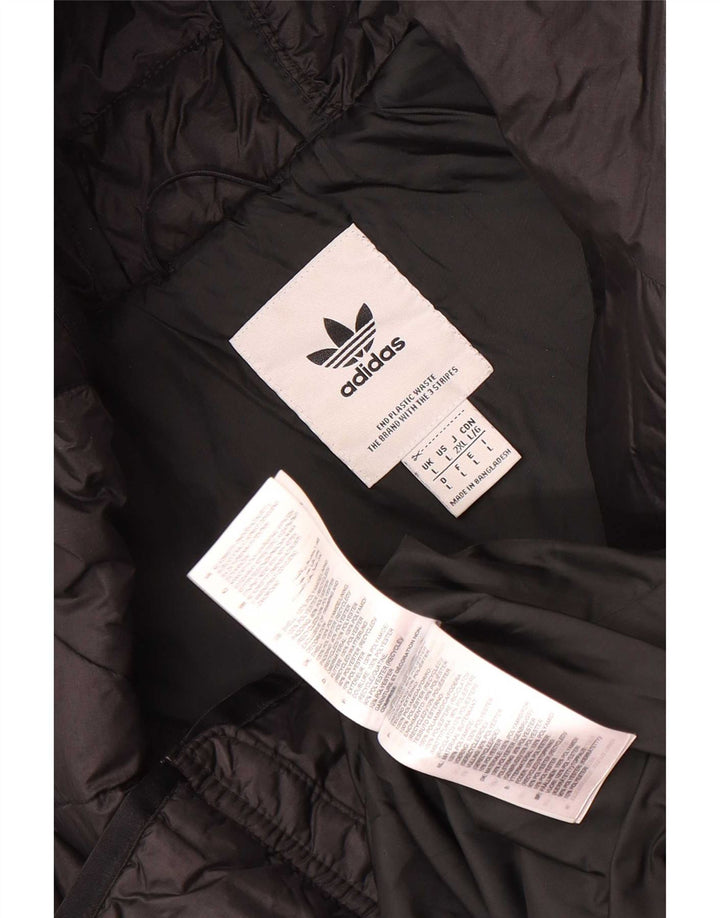 Męska ocieplana kurtka z kapturem Adidas UK 40, duża, czarna, poliamidowa