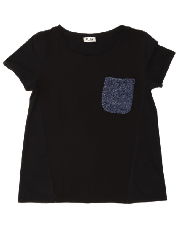 T-shirt damski Liu Jo Top UK 12, średni granatowy, blok kolorów