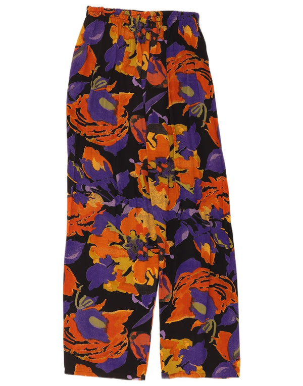 Spodnie damskie w stylu vintage w abstrakcyjny wzór UK 14 Large W32 L26 Multico