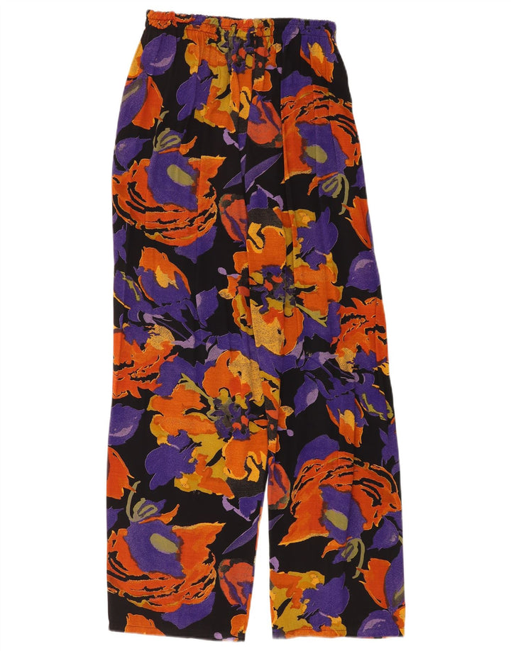 Spodnie damskie w stylu vintage w abstrakcyjny wzór UK 14 Large W32 L26 Multico