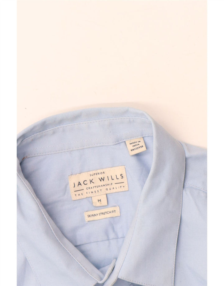 JACK WILLS Męska koszula o obcisłym kroju, średnioniebieska, bawełniana