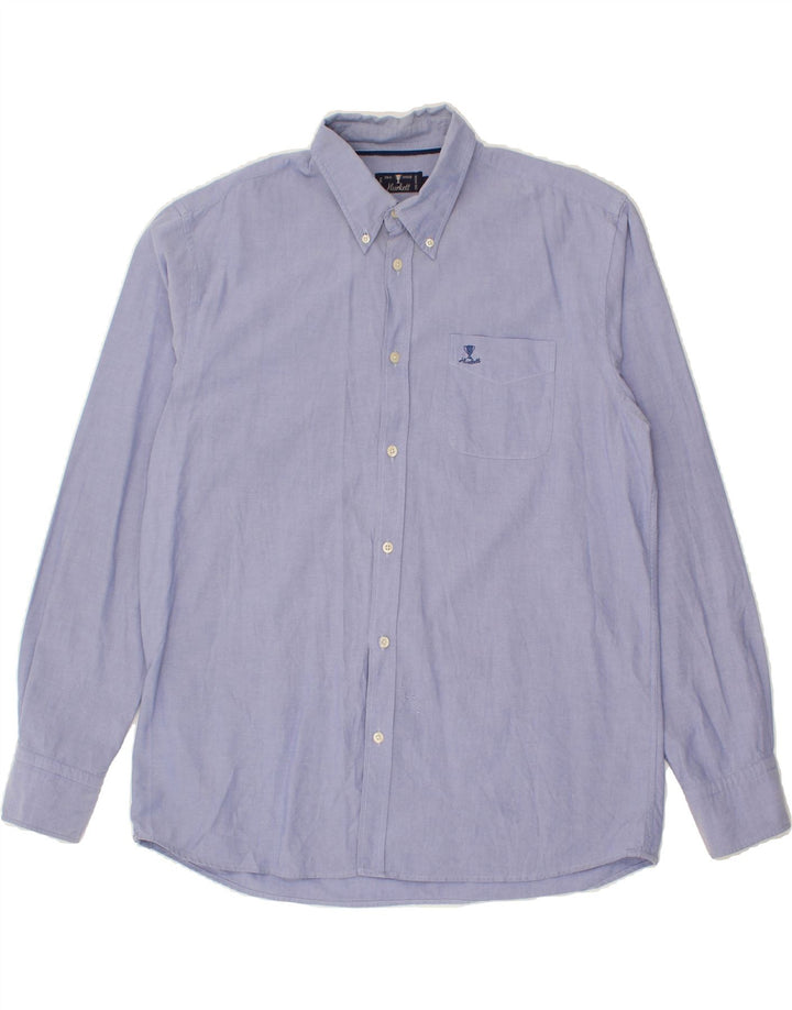 VINTAGE Mens Shirt XL Blue Cotton Vintage Vintage and Second-Hand Vintage from Messina Hembry 