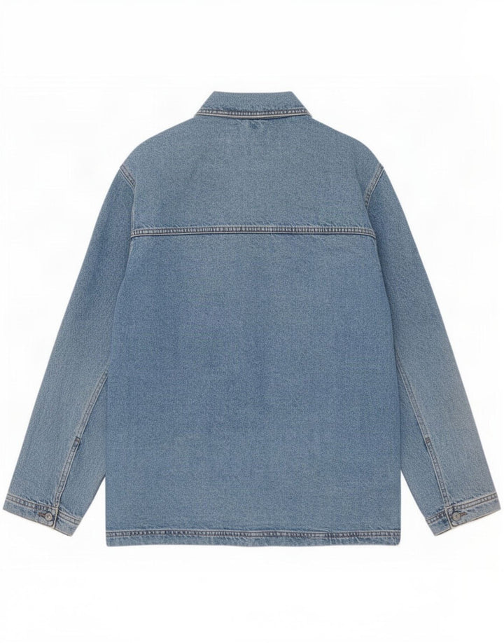 Damska kurtka jeansowa oversize Topshop UK 10, mała, niebieska, bawełniana