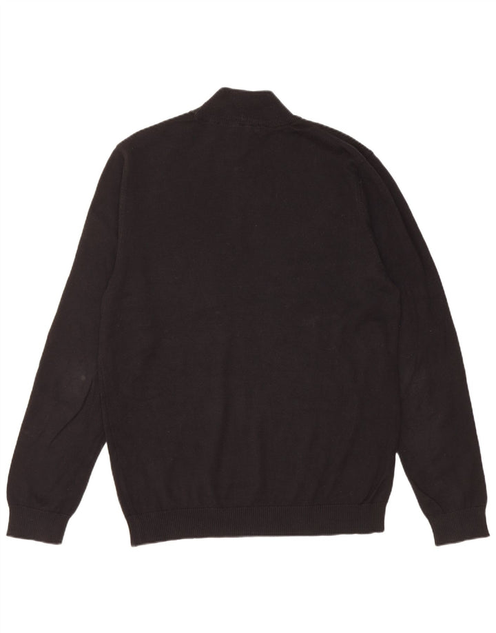 PIERRE CARDIN Męski sweter z golfem, duży, czarny, bawełniany