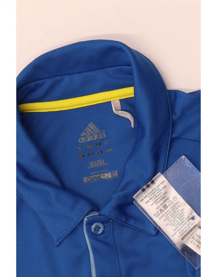 Męska koszulka polo Adidas Climalite, mała, niebieska, z poliestru