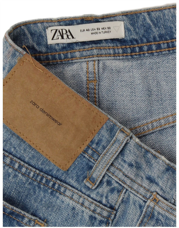 Męskie spodenki jeansowe Zara w trudnej sytuacji EU 42, duże, W32, niebieska bawełna