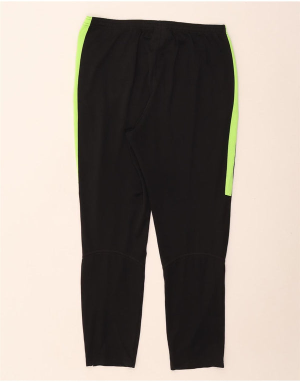 NIKE Mens Dri Fit Tracksuit Trousers Large Black Colourblock Polyester