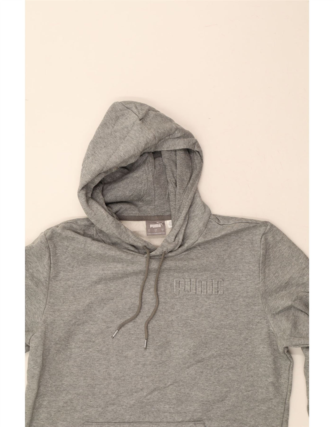 PUMA Mens Graphic Hoodie Jumper Small Grey Cotton Vintage Puma and Second-Hand Puma from Messina Hembry 