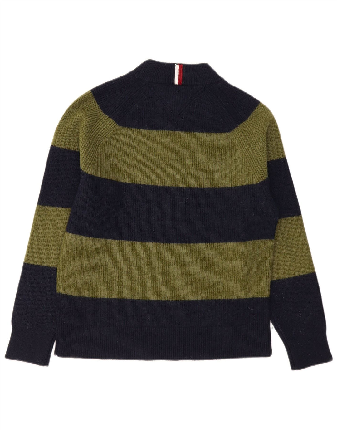 Męski sweter z golfem Tommy Hilfiger, średnia wełna w paski khaki