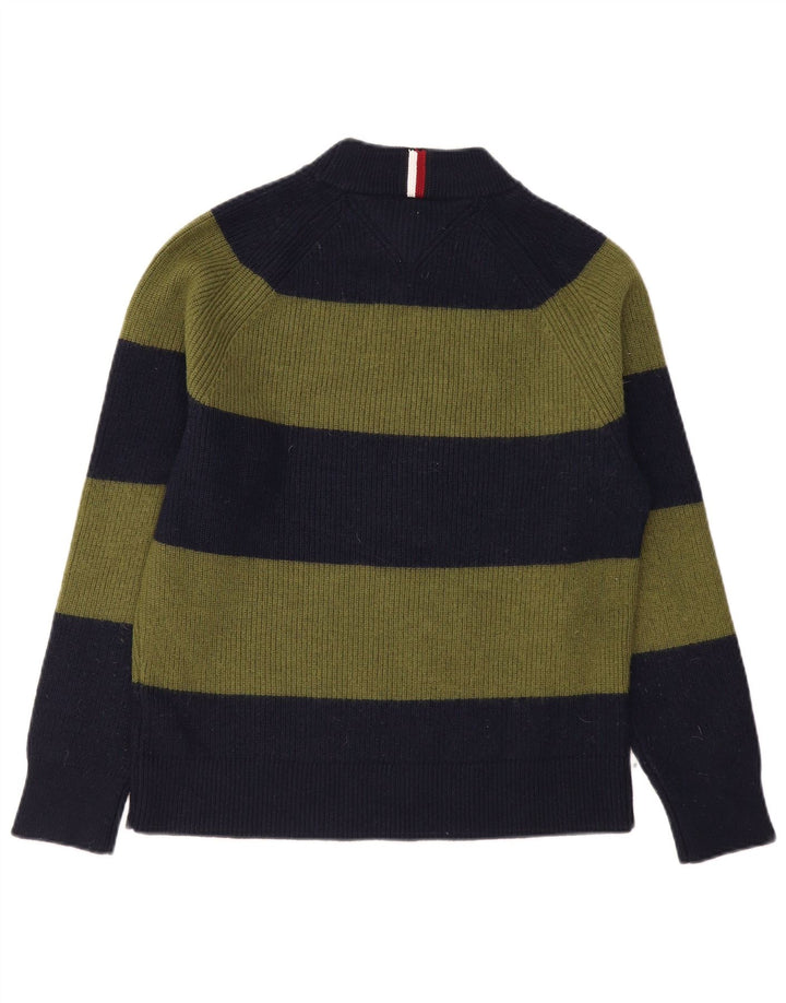 Męski sweter z golfem Tommy Hilfiger, średnia wełna w paski khaki