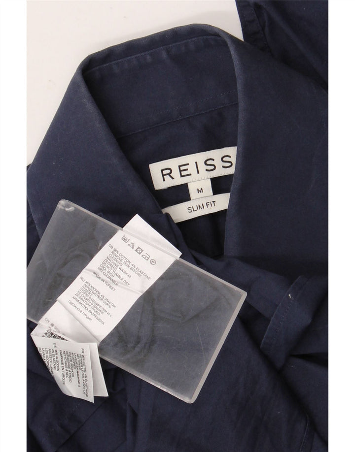 Koszula męska Reiss Slim Fit, średnia, granatowa, bawełniana