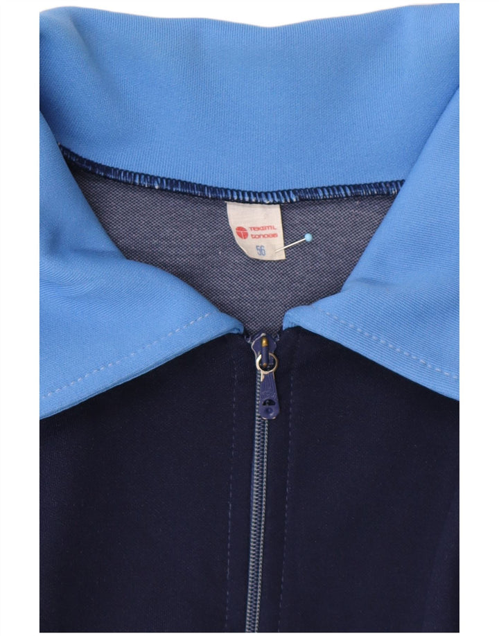 Męska kurtka dresowa VINTAGE EU 56 XL w kolorze niebieskim, retro