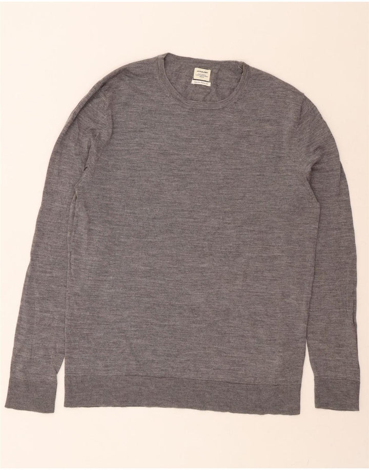 JACK & JONES Mens Crew Neck Jumper Sweater XL Grey Wool Vintage Jack & Jones and Second-Hand Jack & Jones from Messina Hembry 