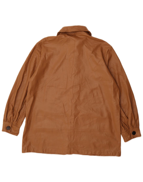Damski płaszcz oversize ze sztucznej skóry Zara UK 10 Small Brown Poliuretan
