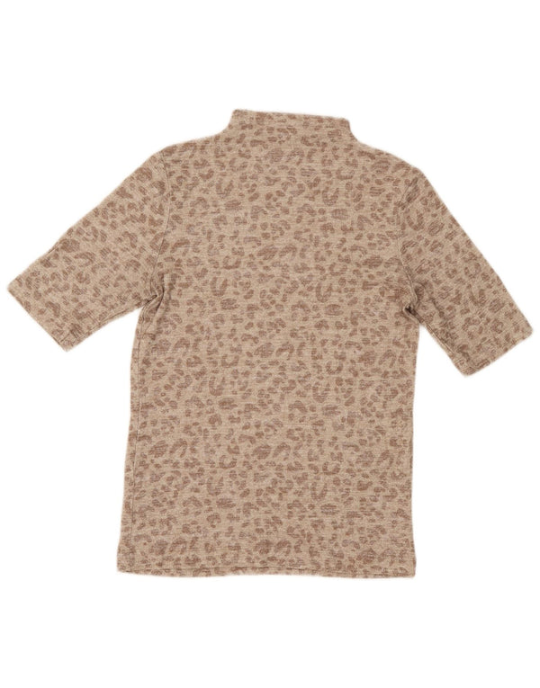 T-shirt damski Marks & Spencer Top UK 10 Small, beżowy, wiskoza z nadrukiem zwierzęcym