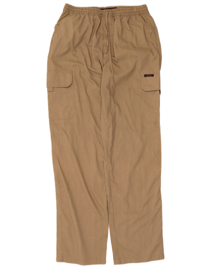 Damskie proste spodnie cargo w stylu vintage, średnie W30 L31, beżowa bawełna
