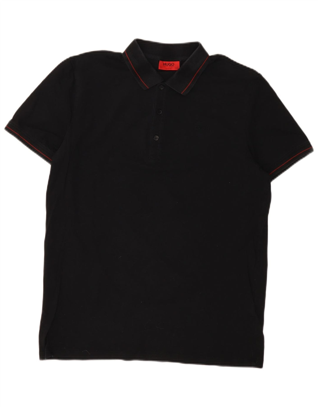 Męska koszulka polo slim fit HUGO BOSS, średnia czarna, bawełniana