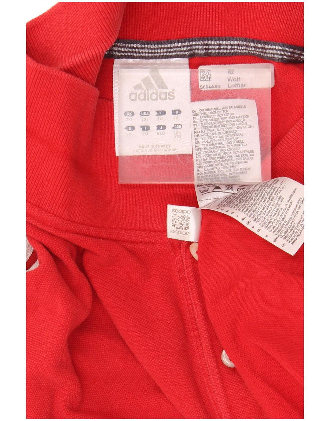 Męska koszulka polo ADIDAS 2XL, czerwona, bawełniana