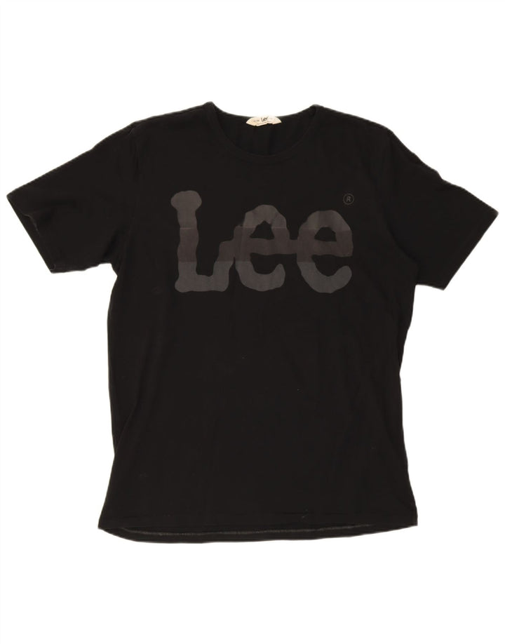 LEE Męski T-shirt z grafiką, duży, czarny, bawełniany