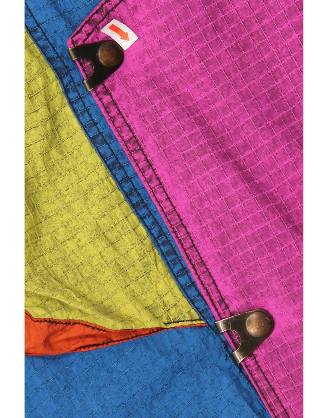 Męski kombinezon narciarski z kapturem w stylu vintage IT 52, duży niebieski poliamid z blokami kolorów