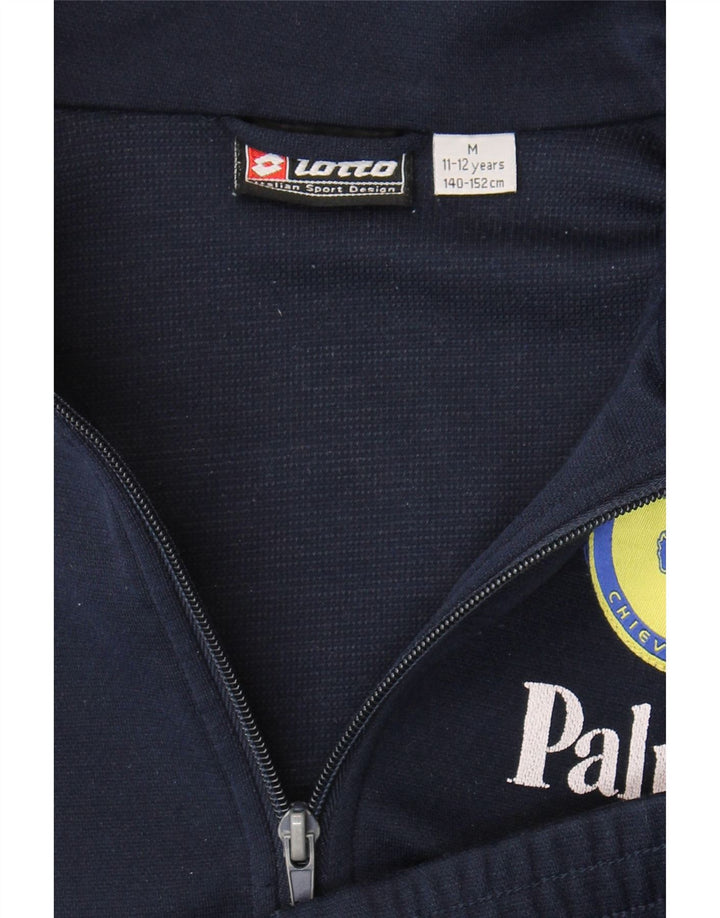 LOTTO Boys Tracksuit Top Jacket 11-12 Years Medium Navy Blue Colourblock Vintage Lotto and Second-Hand Lotto from Messina Hembry 