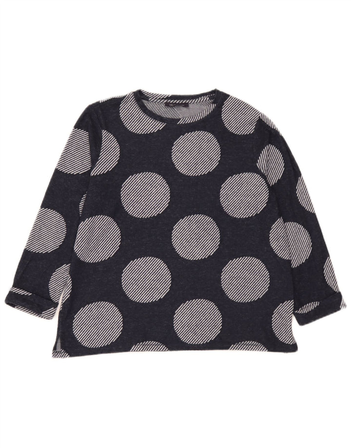 Marks & Spencer Damski top z rękawem 3/4, UK 14, duży, granatowy w kropki