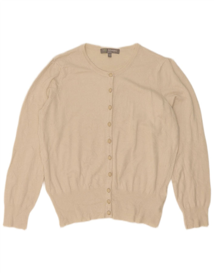 Marks & Spencer Damski sweter Petite Cardigan UK 14 Średni złamanej bieli