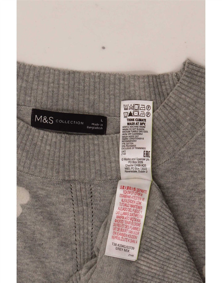 Marks & Spencer Damski sweter z abstrakcyjnym wzorem i okrągłym dekoltem, UK 16, duży