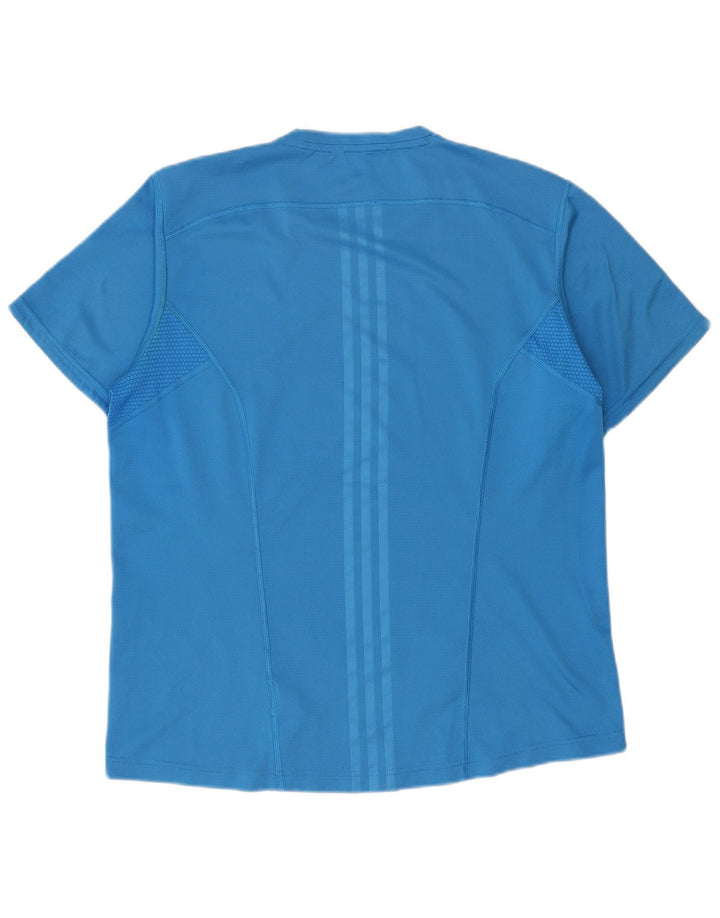 Adidas Męski T-shirt Top Duży Niebieski Poliester