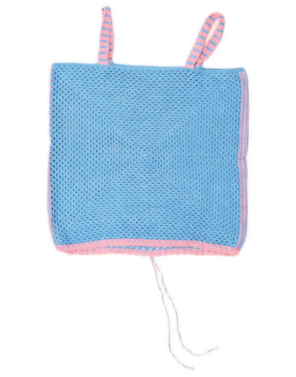 Damski top na szydełku VINTAGE UK 14, średni niebieski