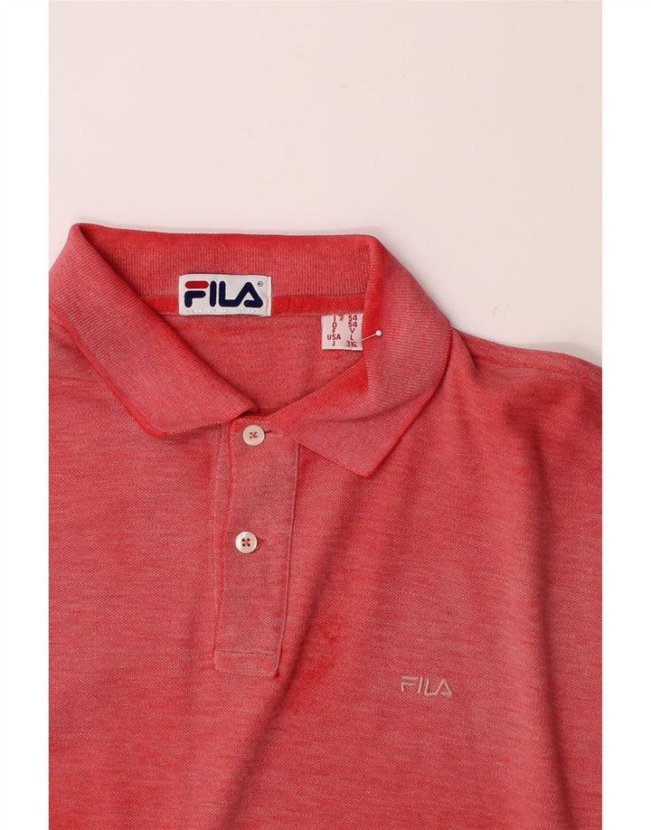 FILA Mens Polo Shirt IT 54 XL Red Cotton Vintage Fila and Second-Hand Fila from Messina Hembry 