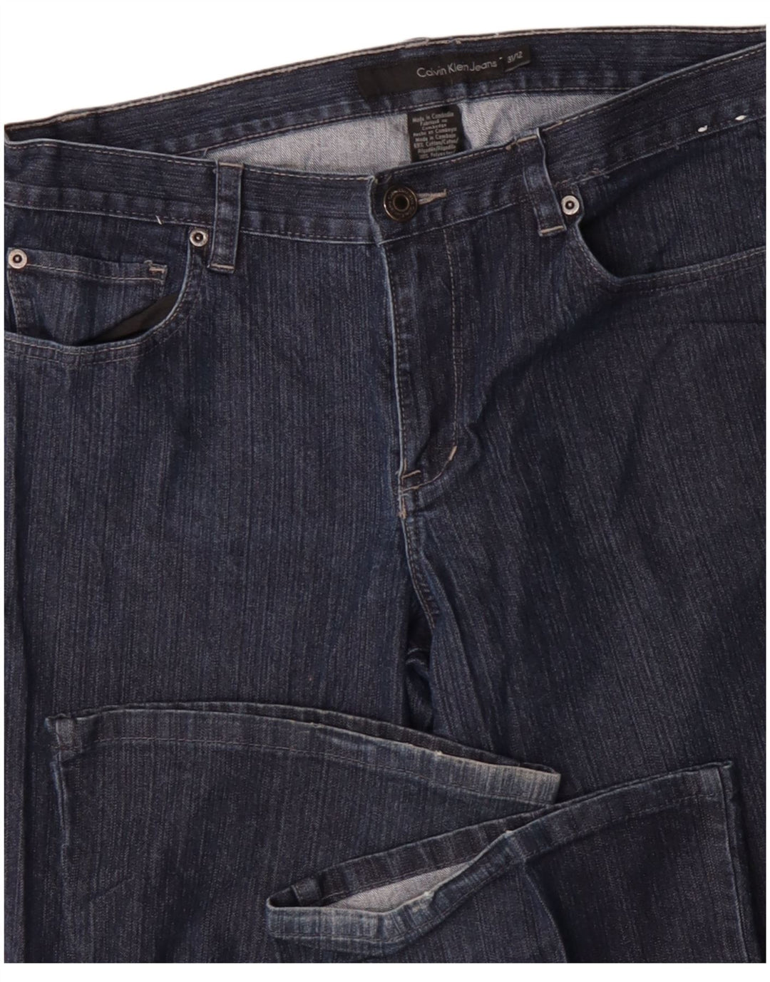 Damskie jeansy Calvin Klein Bootcut US 12 Large W34 L31 Granatowa bawełna