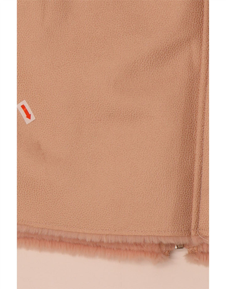 Damska kurtka Guess ze sztucznej skóry Sherpa UK 12, średni różowy poliester