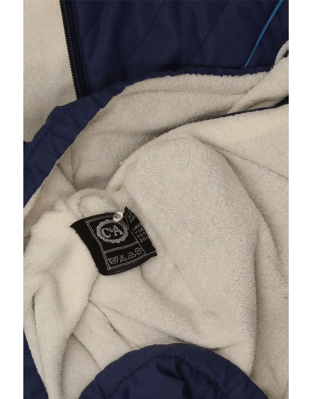 Męska kurtka wiatrówka z kapturem C&A UK 36, mała, granatowa, bawełniana