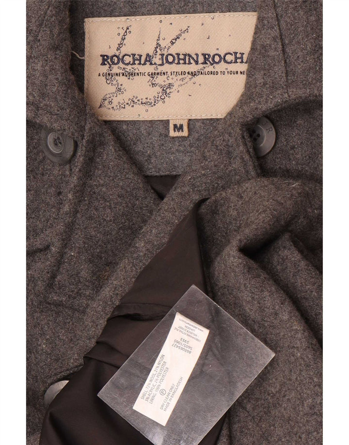 Płaszcz męski John Rocha Pea Coat UK 38 Średni szary wełniany