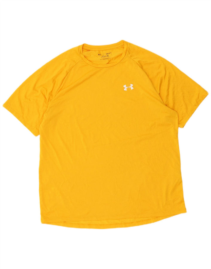 UNDER ARMOUR Męski T-shirt Top, duży, żółty, poliester