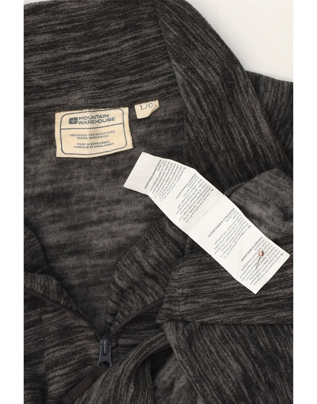 MOUNTAIN WAREHOUSE Męski sweter polarowy z zamkiem błyskawicznym i dużym szarym prążkiem
