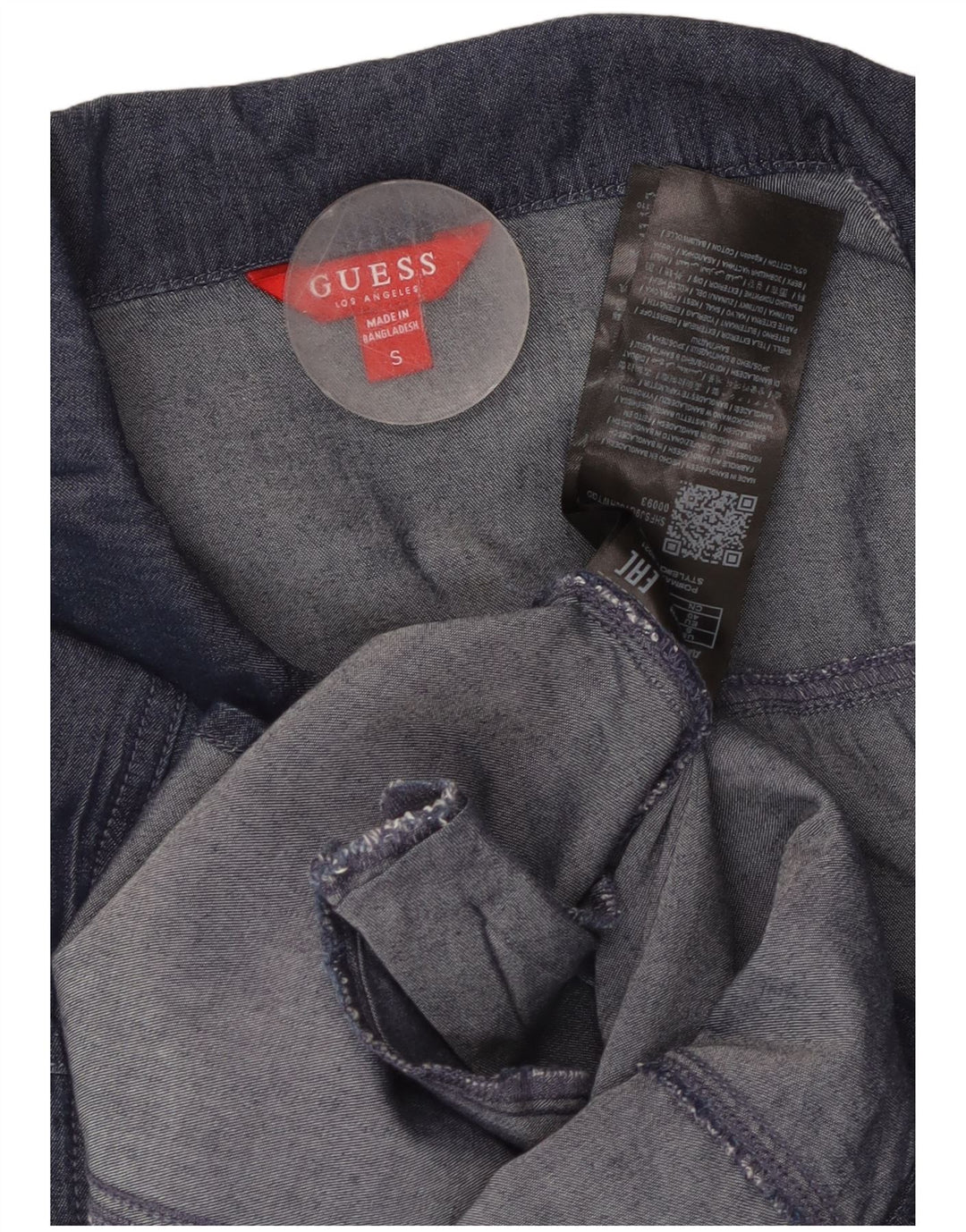 Damska jeansowa sukienka GUESS z rękawem 3/4, UK 10, mała, granatowa, bawełniana