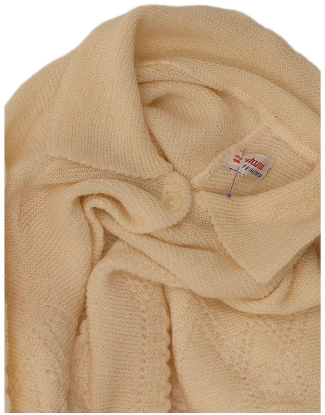 Damski sweter rozpinany VINTAGE IT 42 Średni żółty sweter z merynosów