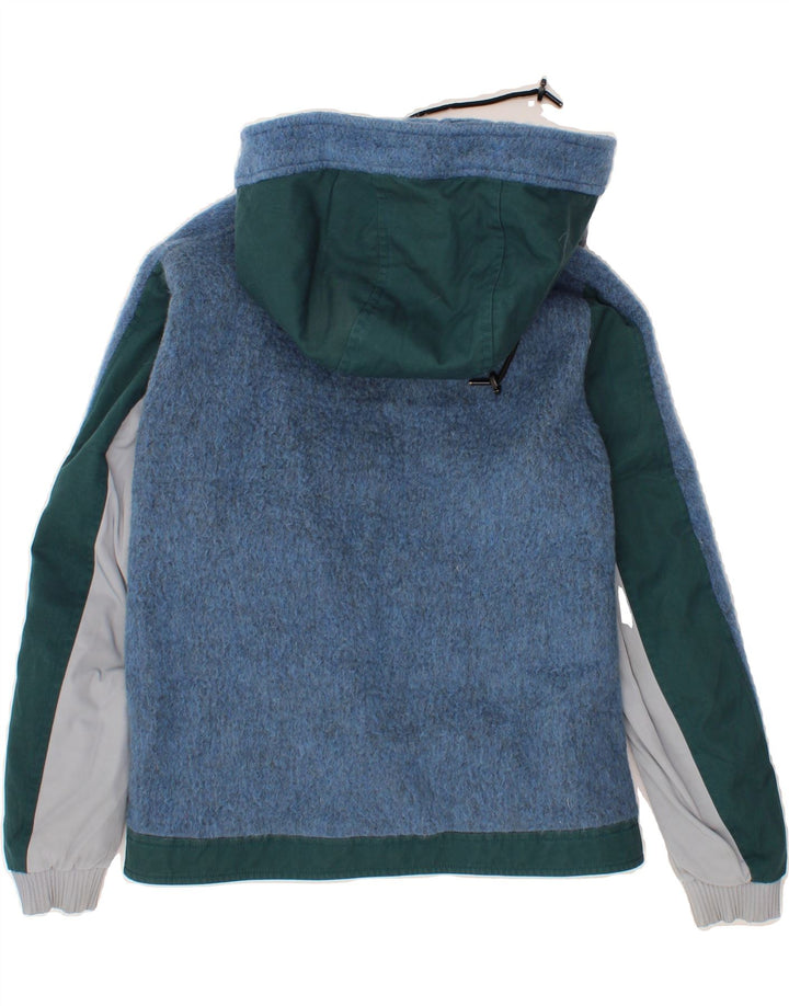 TRUSSARDI Womens Hooded Windbreaker Jacket EU 38 Medium Grey Colourblock Vintage Trussardi and Second-Hand Trussardi from Messina Hembry 