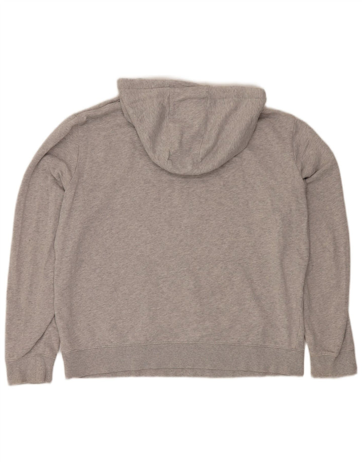 Męski sweter z kapturem i grafiką GUESS o luźnym kroju, duży, szary, bawełniany