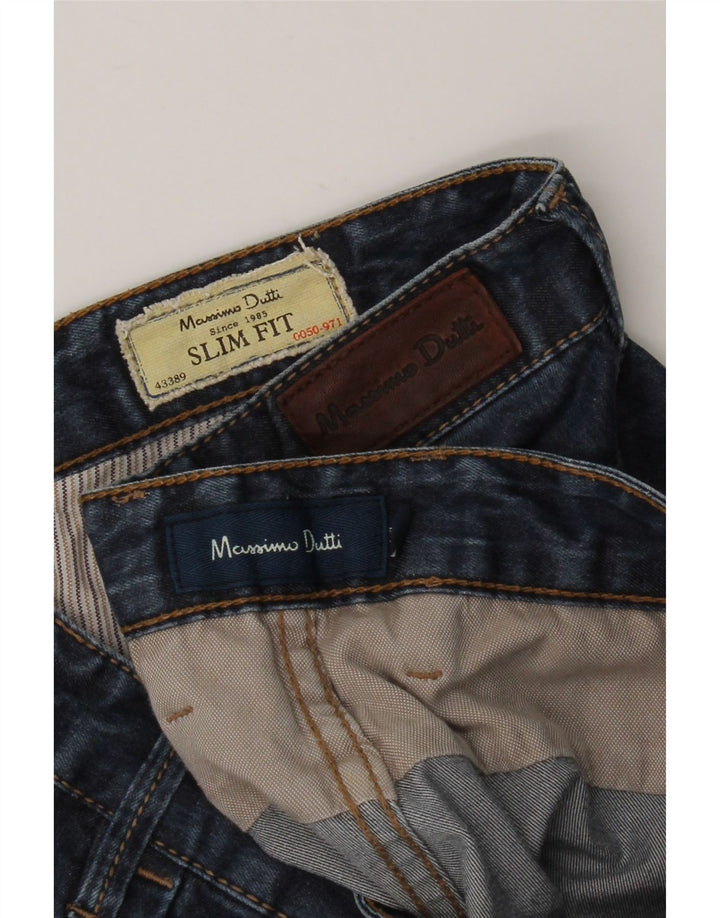 MASSIMO DUTTI Męskie jeansy slim EU 44 Large W34 L28 Niebieskie