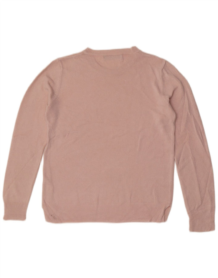 Marks & Spencer Damski sweter z okrągłym dekoltem, UK 12, średni różowy akryl
